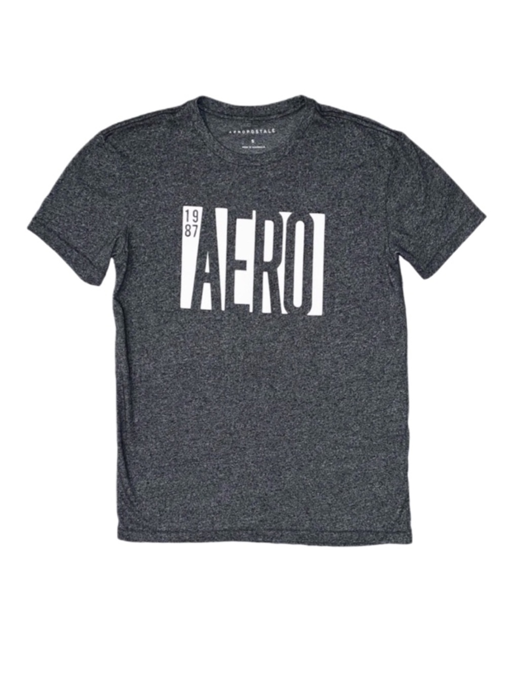 AEROPOSTALE Men's Grey And White Short Sleeve Shirt Size Small